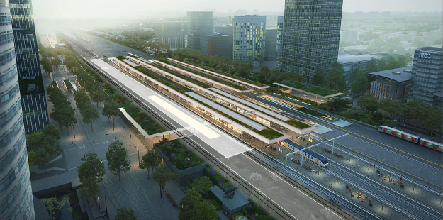 Zuidasdok artist-impression-treinperron-Station-Amsterdam-Zuid
